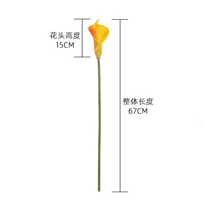 Elegant Long-Branch Calla Lily Bouquet - Realistic Faux Flower Arrangement for Home Decor and Wedding Celebrations | Ideal for Any Special Occasion (Model MW01505)