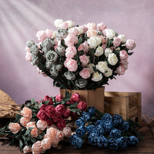 Stunning Faux Peony Roses for Home Decor - Perfect Wedding Bouquet, Aisle Decorations, and Floral Wall Art - PE Material - Model MW09918