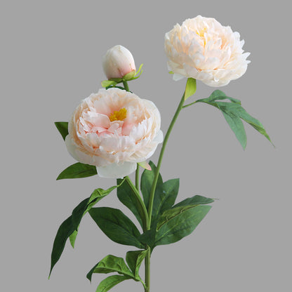 Elegant Faux Peony Flowers for Nordic Style Living Room & Dining Table Decor - Luxurious Three-Headed Blooming Peony Arrangement for a Chic Aesthetic