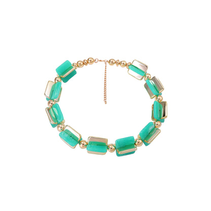 Creative Versatile Geometric Multi-Color Beaded Necklace – Unique, Minimalist Jewelry for Women