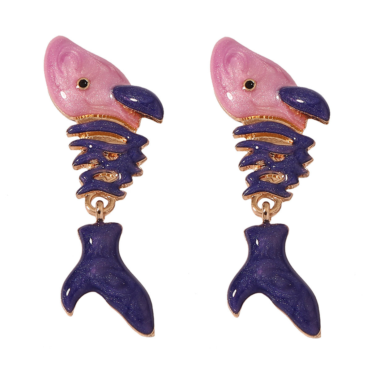 Trendy Fresh Vacation Vibe Shark-Inspired Alloy Droplet Earrings - Unique Animal Design for Creative Fashion Lovers