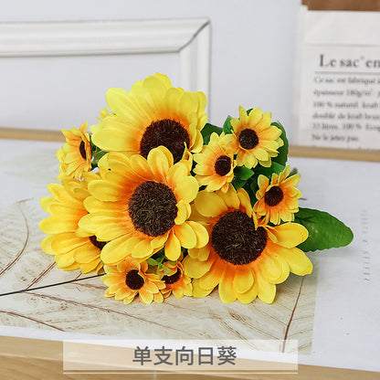 Realistic Sunflower Fake Flowers for Home Décor | Vibrant Silk Sunflowers Perfect for Arrangements and Props