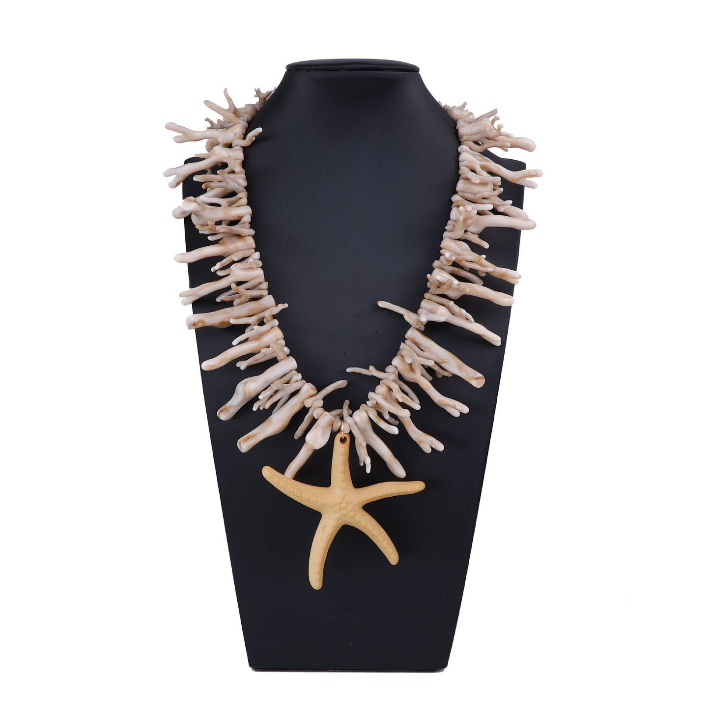 Stunning Ocean-Inspired Statement Necklace with Unique Faux Coral and Large Starfish Pendant - Casual Chic Luxury for Women