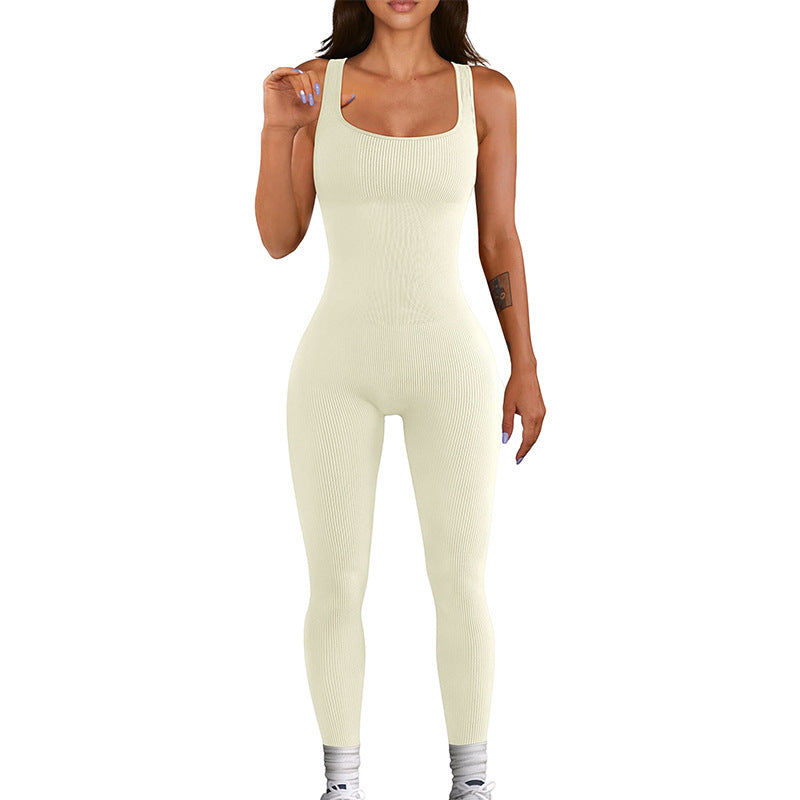 Seamless Outdoor Knitted Bodysuit High Waisted Yoga Jumpsuit for Comfort and Flexibility for Fitness Workouts and Athleisure