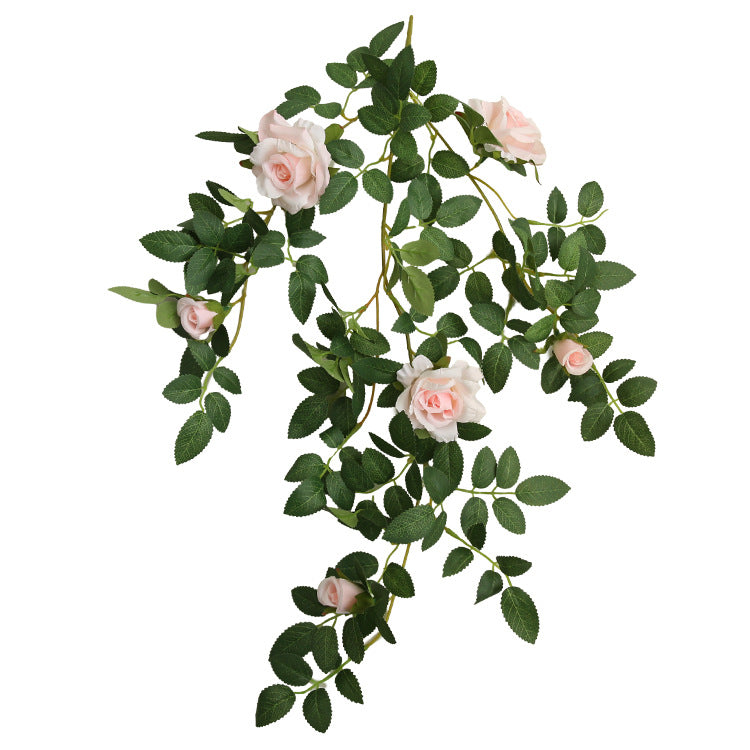 Realistic Artificial Rose Vine Wall Décor - Perfect for Enhancing Backgrounds, Airbnb Aesthetic, and Climate Control Masking