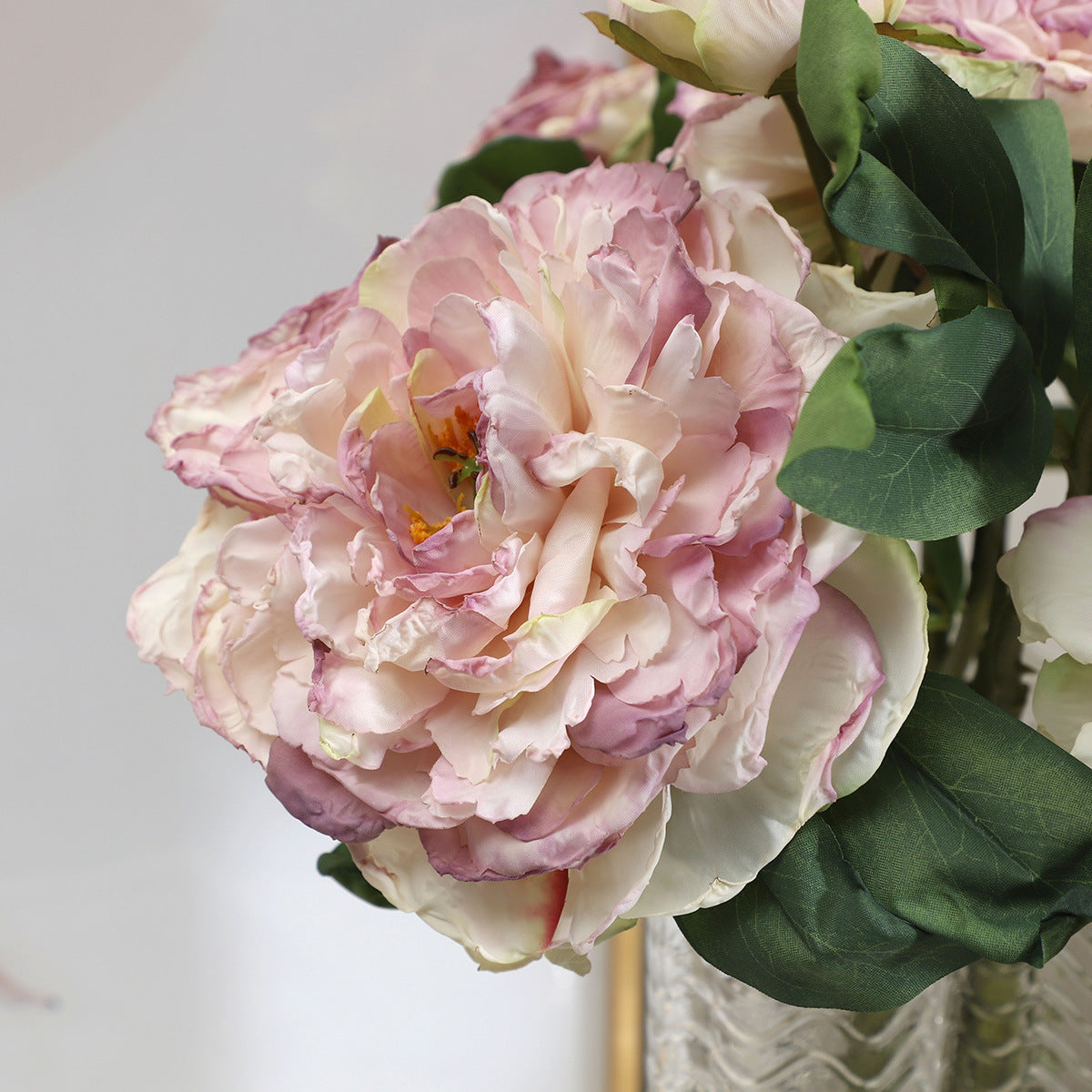 Luxurious Faux Peony Flower Bouquet with Elegant Edges - Perfect Home Decor for Living Rooms, Dining Tables, and Special Occasions