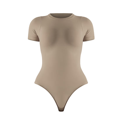 Seamless Body Shaping High Performance Short Sleeve Bodysuit for a Sculpted Lifted Look Yoga Outfit for Women