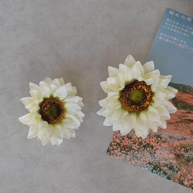 Realistic 12CM & 8CM Artificial Sunflower Flower Heads - Perfect for DIY Floral Arrangements, Home Decor, and Craft Projects