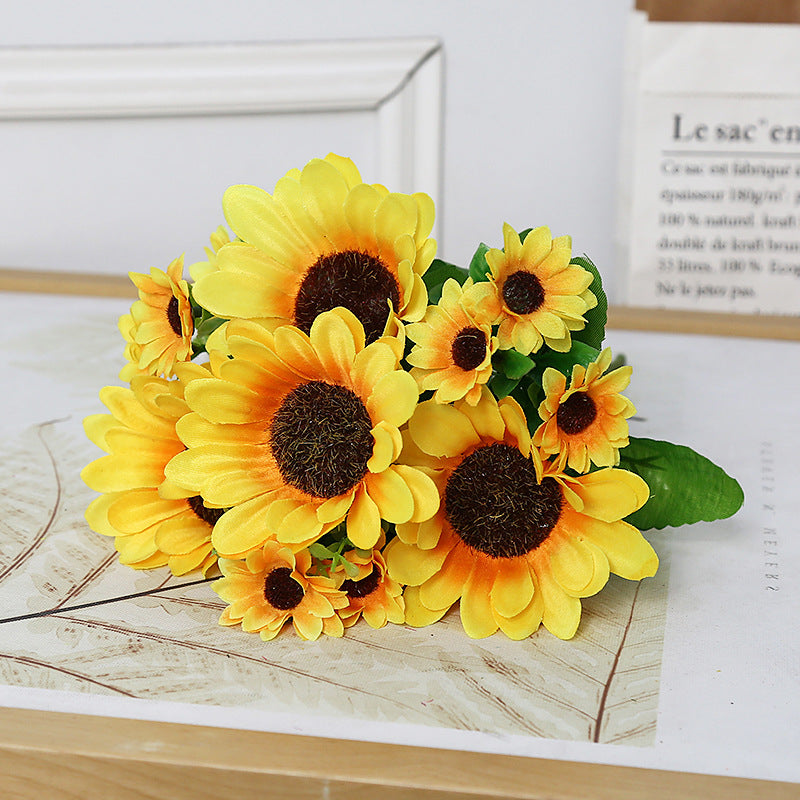 Realistic Sunflower Fake Flowers for Home Décor | Vibrant Silk Sunflowers Perfect for Arrangements and Props