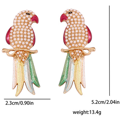 Elegant Pearl Parrot Earrings for Women – Versatile Luxury Accessories to Enhance Any Outfit