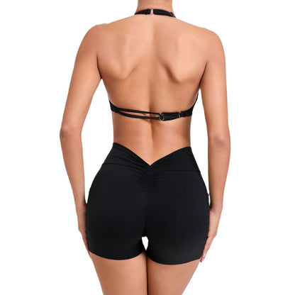 Summer Adjustable Quick Dry Slim Fit Yoga Set Flattering Back Design for Fitness Running and Activewear