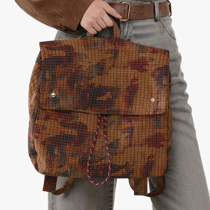 Spring Water Dyed Fabric Backpack High Capacity Shoulder Bag with Unique Design for Students