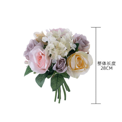 Elegant Artificial Rose Bouquet for Home Décor | Exquisite Wedding Handheld Floral Arrangement | Perfect Craftsmanship - GF12510