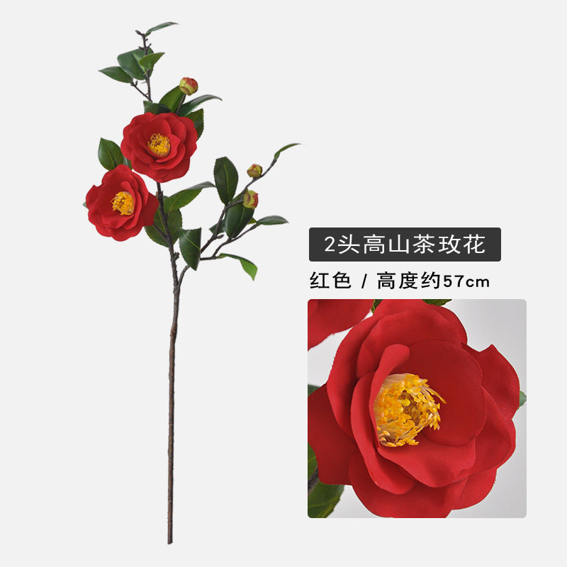 Stunning Artificial Mountain Camellia Floral Arrangement - Perfect Korean-Style Home Décor for Living Rooms and Decorative Displays