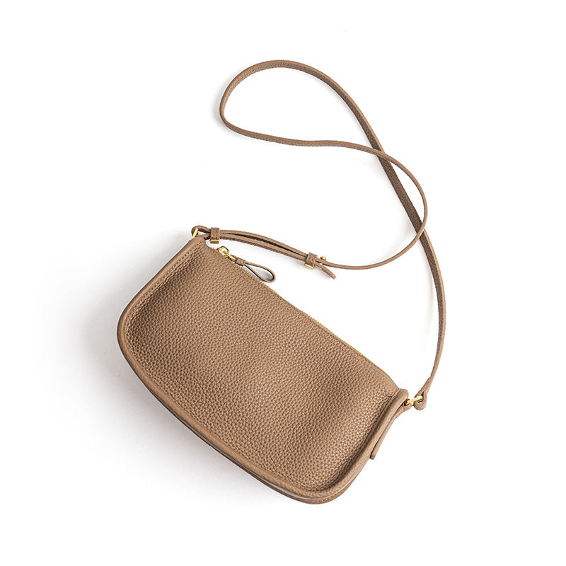 Elegant Vintage Inspired Crossbody Bag Made from Leather Versatile Casual Dumpling Style Shoulder Bag for Summer