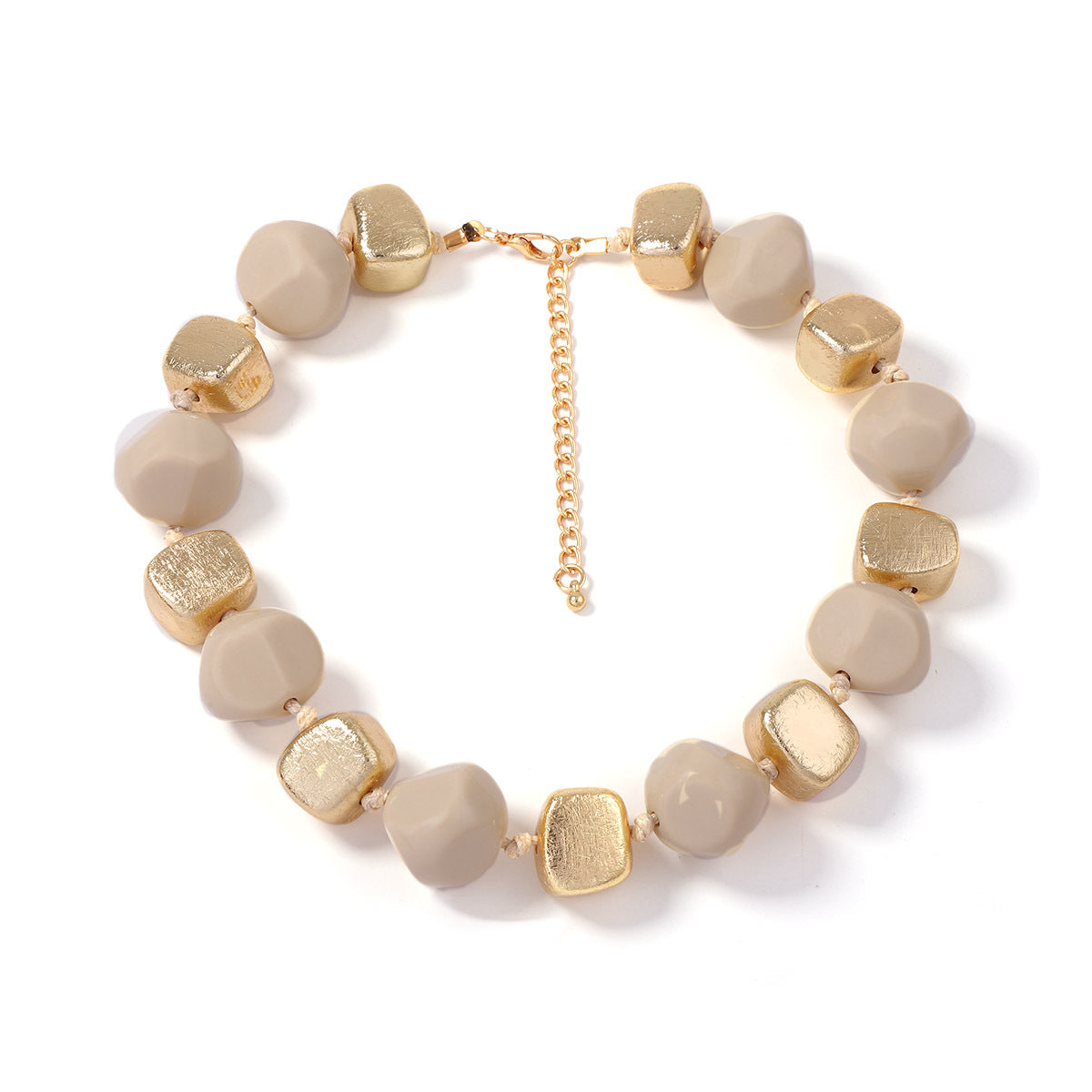 Stylish Minimalist Multi-Layered Geometric Resin Bead Necklace in Vibrant Colors – Perfect for Everyday Wear and Versatile Layering