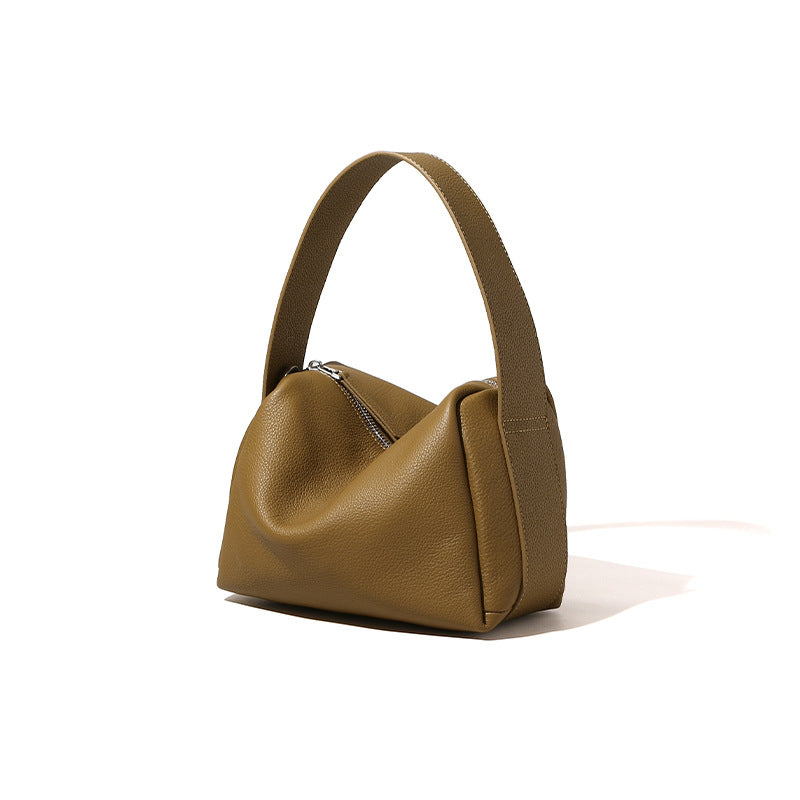 Versatile Genuine Leather Crossbody Bag for Everyday Commute Chic Minimalist Design Elegant Handheld Style Women's Accessory