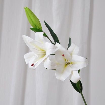 Stunning 3-Head Artificial Lily Flowers - Scented Touch for Home Décor, Perfect for Wedding Decorations and Event Styling