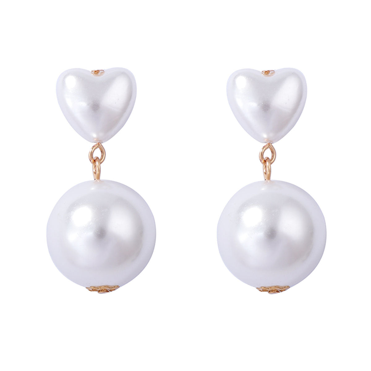 Elegant Minimalist Pearl Heart Earrings for Valentine's Day - Chic and Versatile Jewelry for Any Occasion