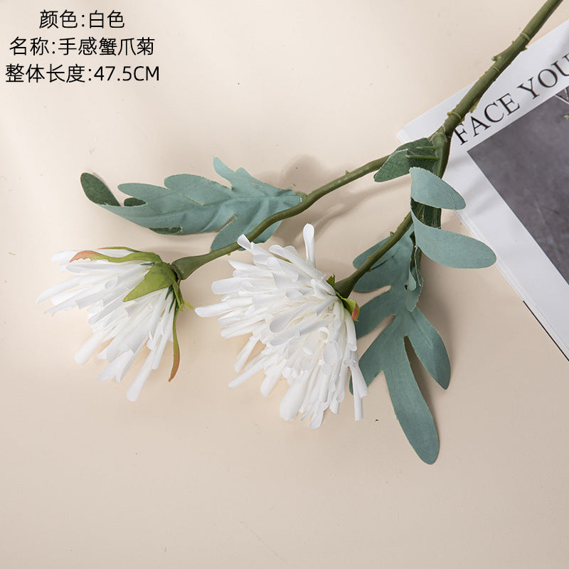 Realistic INS Crab Claw Chrysanthemum & Dragon Claw Flower Decor - Stunning Faux Botanical Arrangement for Home, Weddings, and Event Decoration - MW60011