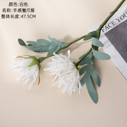 Realistic INS Crab Claw Chrysanthemum & Dragon Claw Flower Decor - Stunning Faux Botanical Arrangement for Home, Weddings, and Event Decoration - MW60011