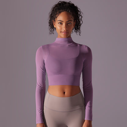 Women s Long Sleeve Quick Dry Mesh Yoga Top with Built In Bra for Running Fitness and Workouts