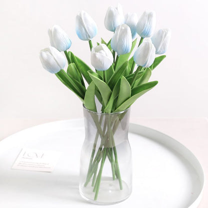 Elegant Realistic Tulip Faux Flowers Arrangement - Stunning Home Décor Piece for Living Room, Dining Table Floral Art, Perfect for Photography Props and Events