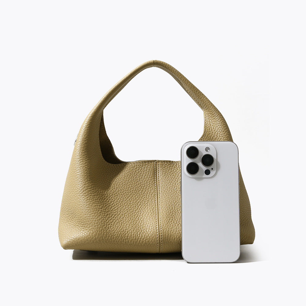 Genuine Leather Women's Tote Bag Dumpling Design Spacious with Versatile Carrying Options for Work and Everyday Use