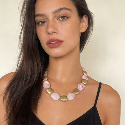 Elegant Minimalist Baroque-Inspired Irregular Geometric Beaded Necklace - Perfect for Everyday Wear and Versatile Styling