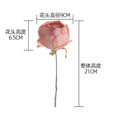 Enfi Tea Rose Artificial Flowers - Stylish INS-Inspired Faux Green Plants for Wedding Decor & Home Crafting, Perfect for Any Occasion (Model PJ1029)