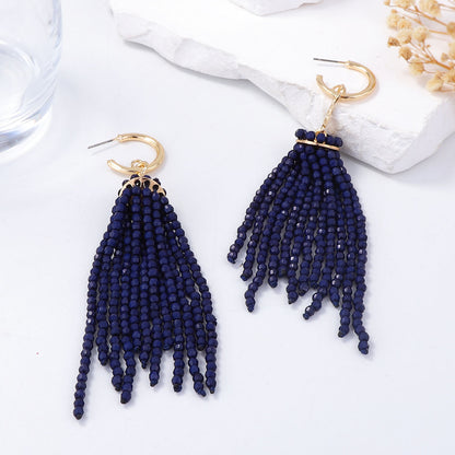 Elegant Vintage-Inspired Beaded Tassel Linear Earrings for Parties and Events – Exquisite, Versatile Jewelry for Women