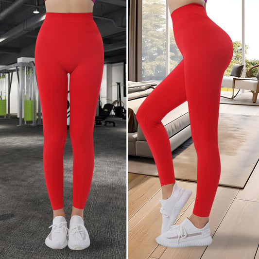 Seamless High Waist Yoga Pants for Women Breathable Butt Lifting and Tummy Control in Vibrant Red for Running and Everyday Wear