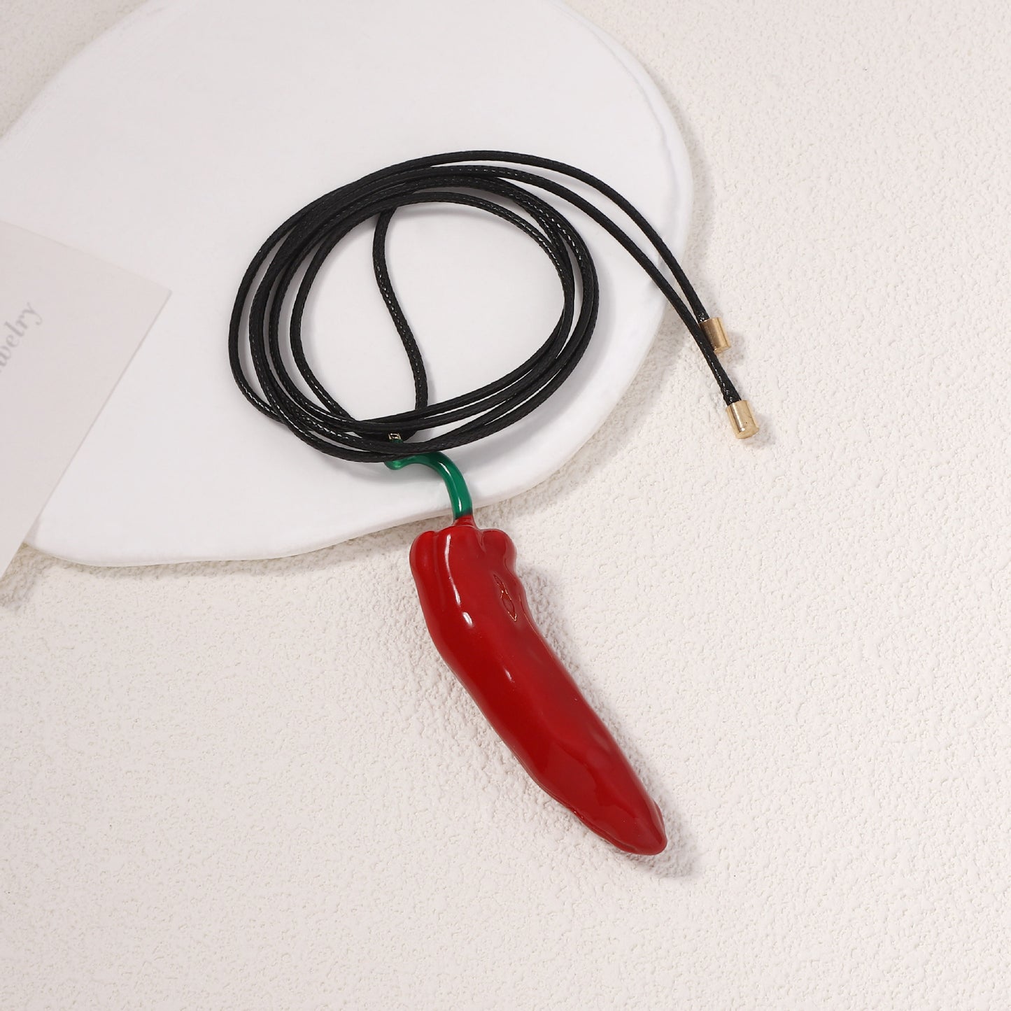 Vibrant Red Chili Pepper Necklace - Eco-Friendly Alloy with Enamel Finish for Unique Layered DIY Style