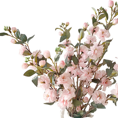 Lifelike Wild Mountain Camellia Faux Flower Branch - Stunning Decorative Floral Arrangement for Living Room, TV Cabinet, Entryway, and Dining Table