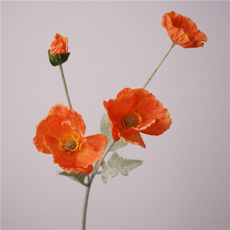 Icelandic Faux Floral Arrangement with Luxurious Soft Touch, Ideal for Home Decor & Photography Props - Beautiful Poppy Design for Lasting Moisture Retention