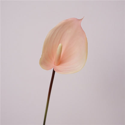 High-Quality Artificial Red Anthurium Flowers - Soft Rubber Candle Display for Stunning Model Home Decorations, Wedding Floral Arrangements, and Photography Props