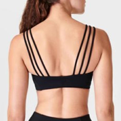 Women's Yoga Sports Bra with Three Adjustable Straps Back Design Push Up Padding for Support Ideal for Running and Active Wear