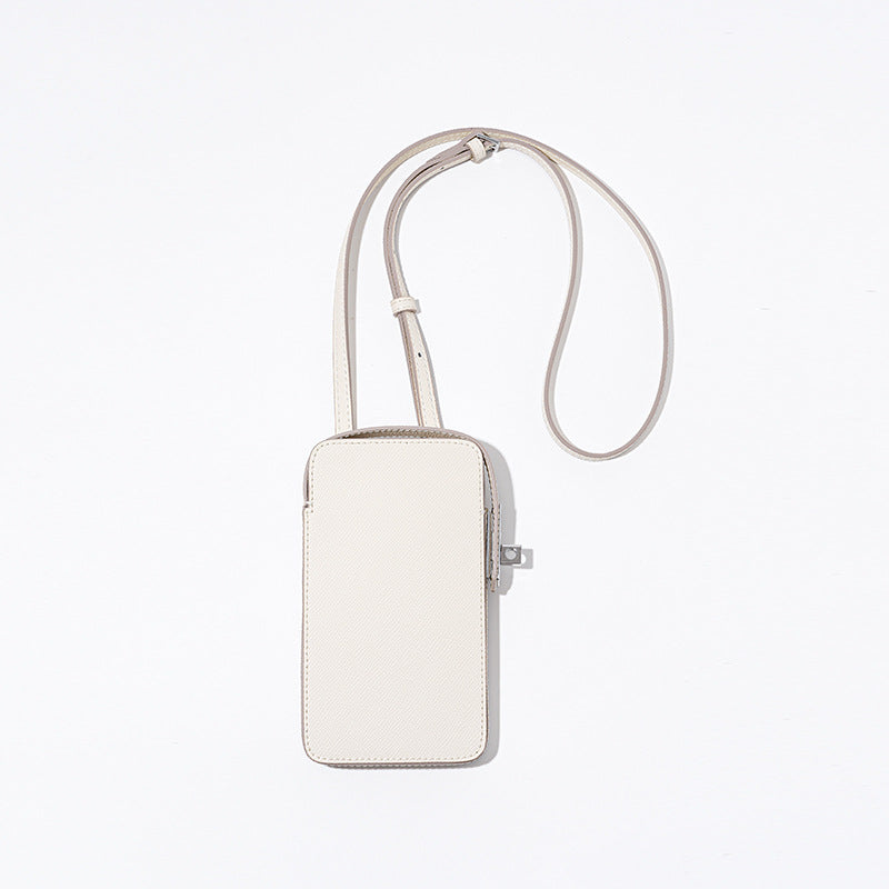 Lock Closure Mini Leather Crossbody Bag for Women Palm Texture Simple Solid Color for Everyday Use