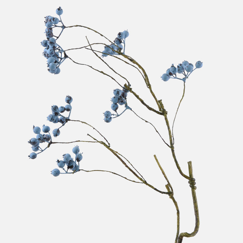 Realistic Blueberry Branch and Berry Decorative Arrangement for Luxurious American Home Décor, Wedding Celebrations, and Photography Props