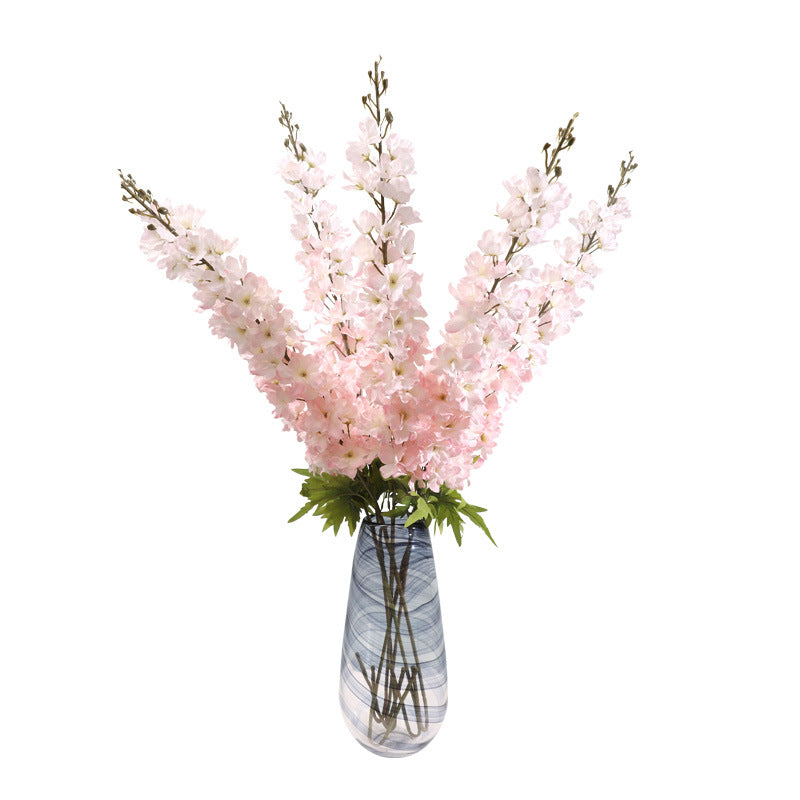 Lifelike Delicate Large Branch Delphinium Artificial Flowers - Stunning Sakura Decoration for Weddings, Home Décor, and Living Room Accents