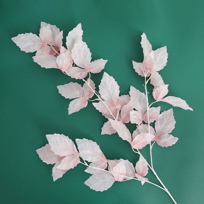 Realistic Faux Leaf Single Stem 3-Prong Wedding Decoration - Perfect for Ceiling & Aisle Decor, Lifelike Silk Plants for Elegant Events