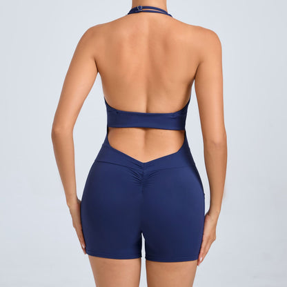 Adjustable Backless Yoga Jumpsuit with Side Pockets Activewear for Fitness and Everyday Wear