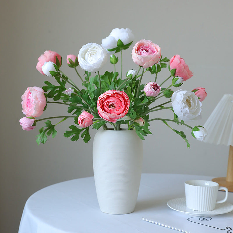 Realistic Velvet Peony Bouquet with 3 Flowers - Perfect for Photography Props, Home Decor, and Living Room Accent - Stylish Faux Floral Arrangement