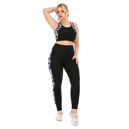 Plus Size Fitness Outfit Set Yoga Apparel with High Performance Leggings and Sports Bra for Comfort Ideal for Active Women AU TIME Sports Style 12059 12060