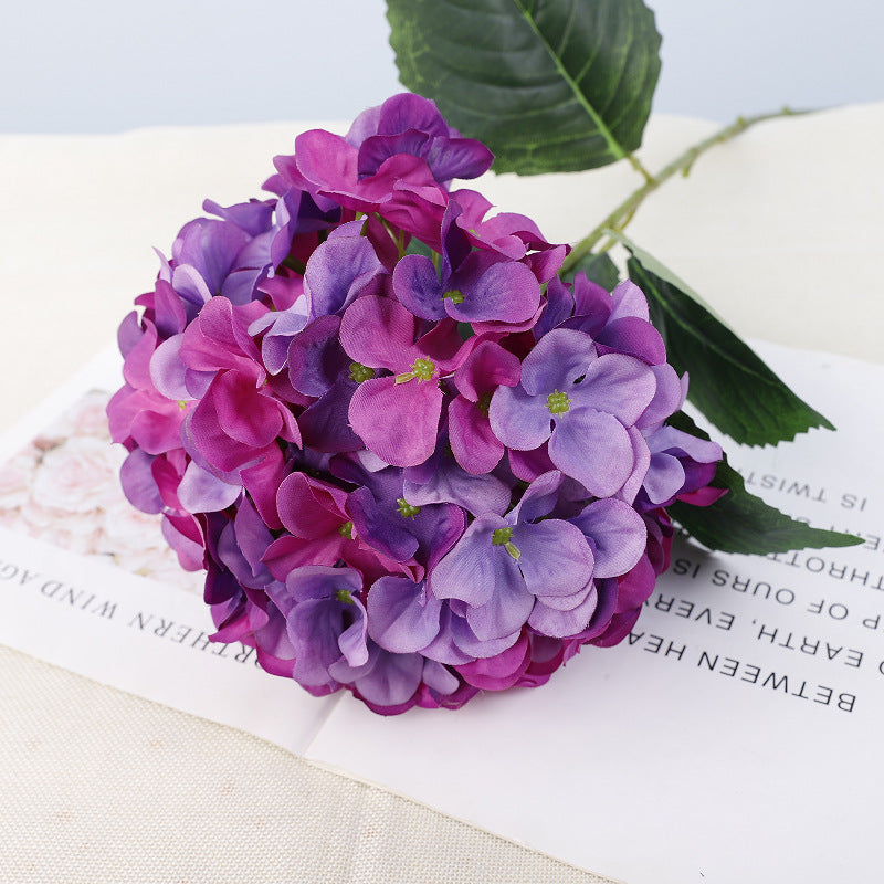 Realistic Single Stem Hydrangea Silk Flower - Elegant Indoor Floor Decoration for Weddings and Events