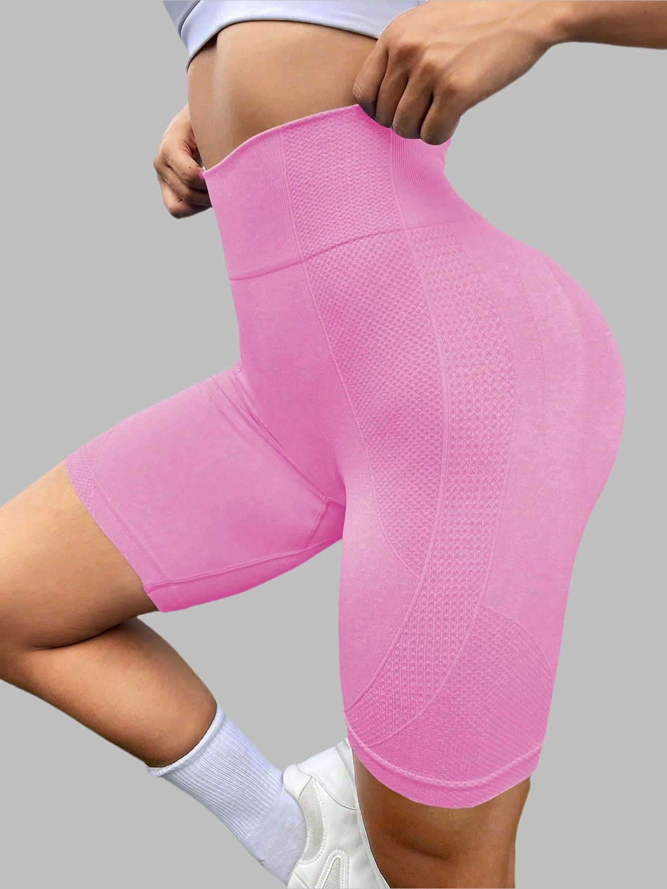 High Waisted Women's Compression Workout Shorts Versatile 5 Inch Leggings for Outdoor Cycling Morning Runs Yoga and Fitness Activities