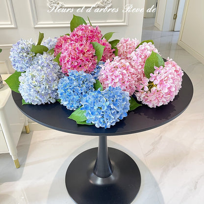 Realistic Princess Hydrangea Faux Flower Bouquet – Elegant Silk Fabric Floral Arrangement for Living Room and Dining Table Décor, Perfect for Adding a Touch of Sophistication to Your Home