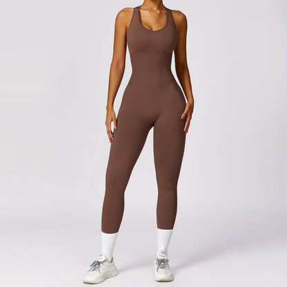 Seamless Full Body Yoga Bodysuit for Women Tummy Control Comfortable Fit and Back Design Activewear for Workouts and Daily Wear