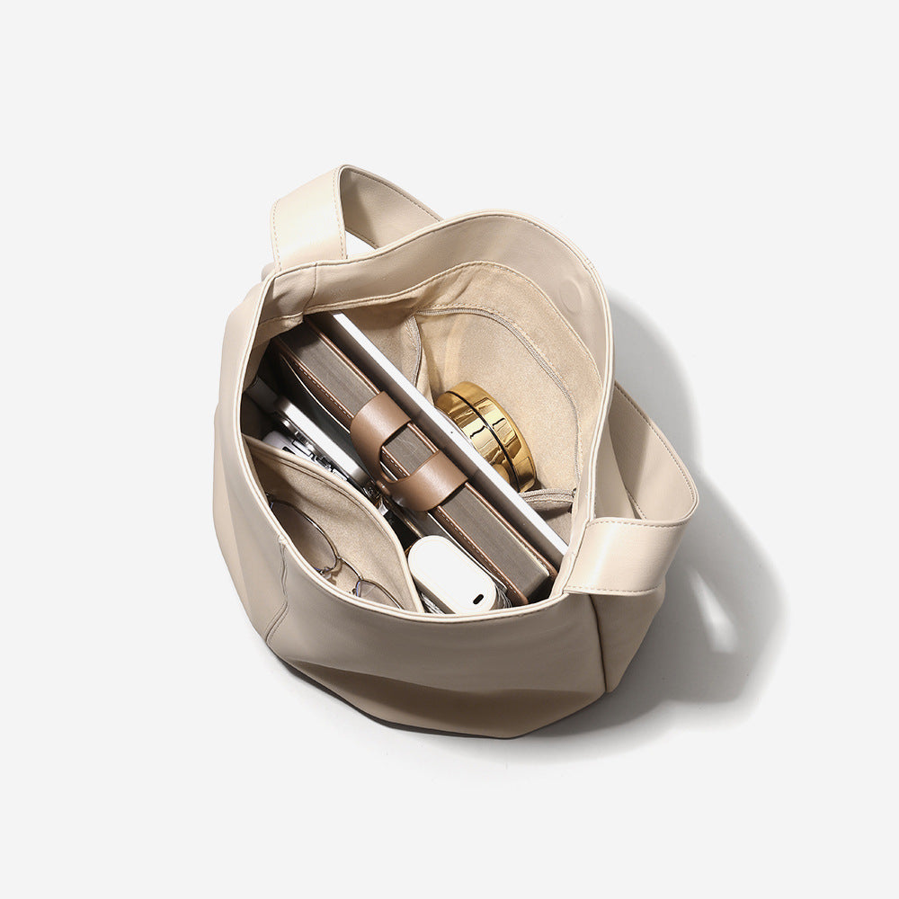 Luxurious Large Capacity Genuine Leather Tote Bag Soft Leather Handbag for Effortless Everyday Chic and Comfort