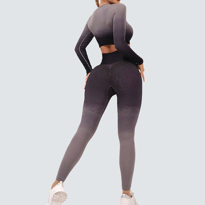 Women s Yoga Set High Comfort Moisture Wicking Seamless Gradient Sportswear for Flexibility and Style